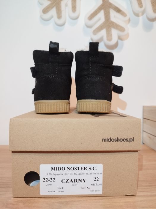 Buty zimowe botki kozaki wodoodporne skórzane MIDO 22