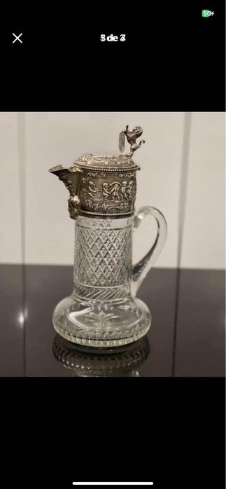 Vendo jarro em cristal da msringa grande com aplicacoes em casquinha