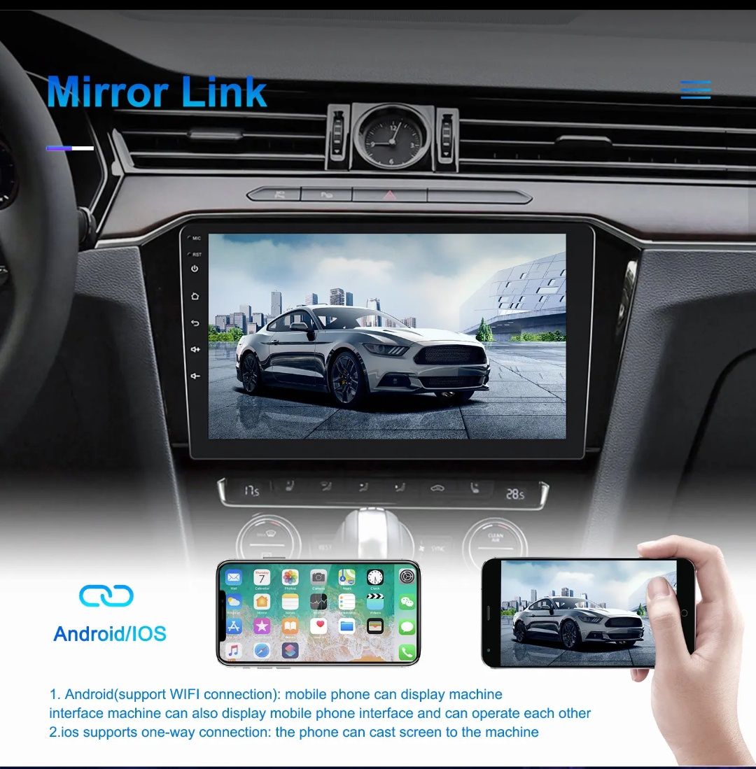 Rádio 2din 10" android 13 2/64GB Carplay GPS wifi FM RDS NOVO