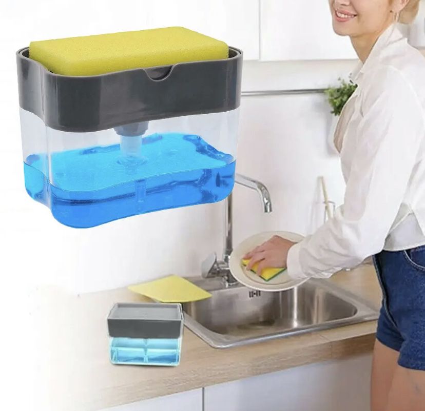 Диспенсер с губкой дозатором для моющего мытья посуды Sponge Caddy