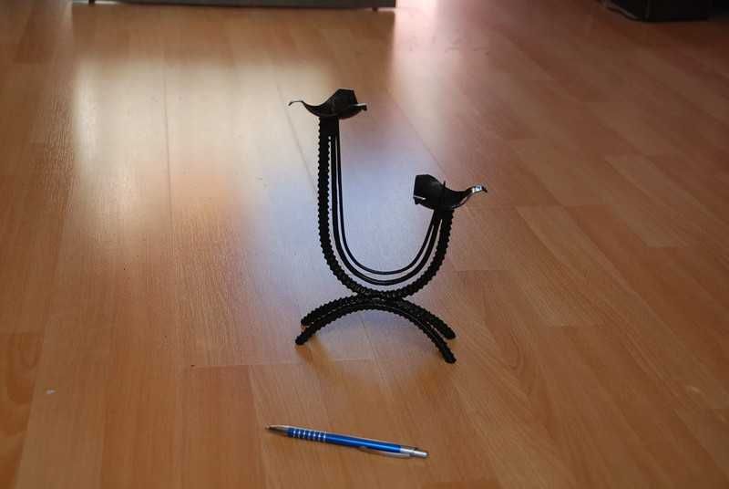 Świecznik metalowy metaloplastyka PRL