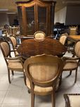 Włoski Zestaw Komplet Mebli Stół 6 krzeseł + witryna Meble Stylowe