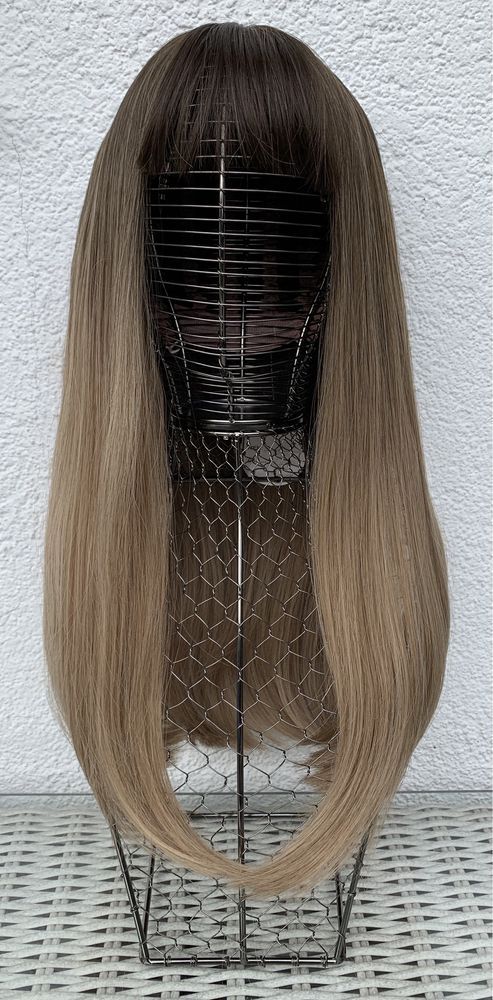 Premium Ultra brąz z blondem ombre, peruka, długie włosy
