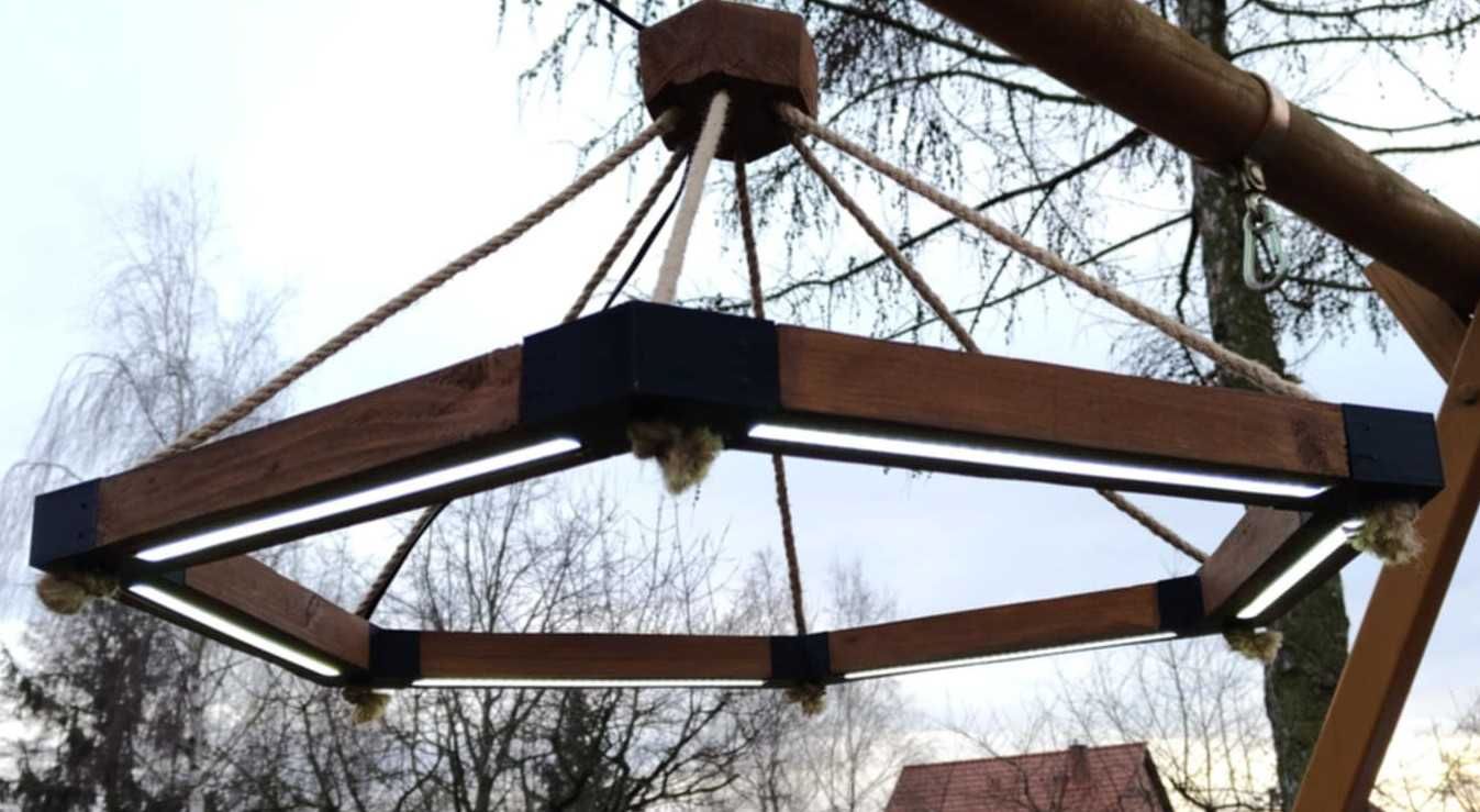 hexagon wood lamp