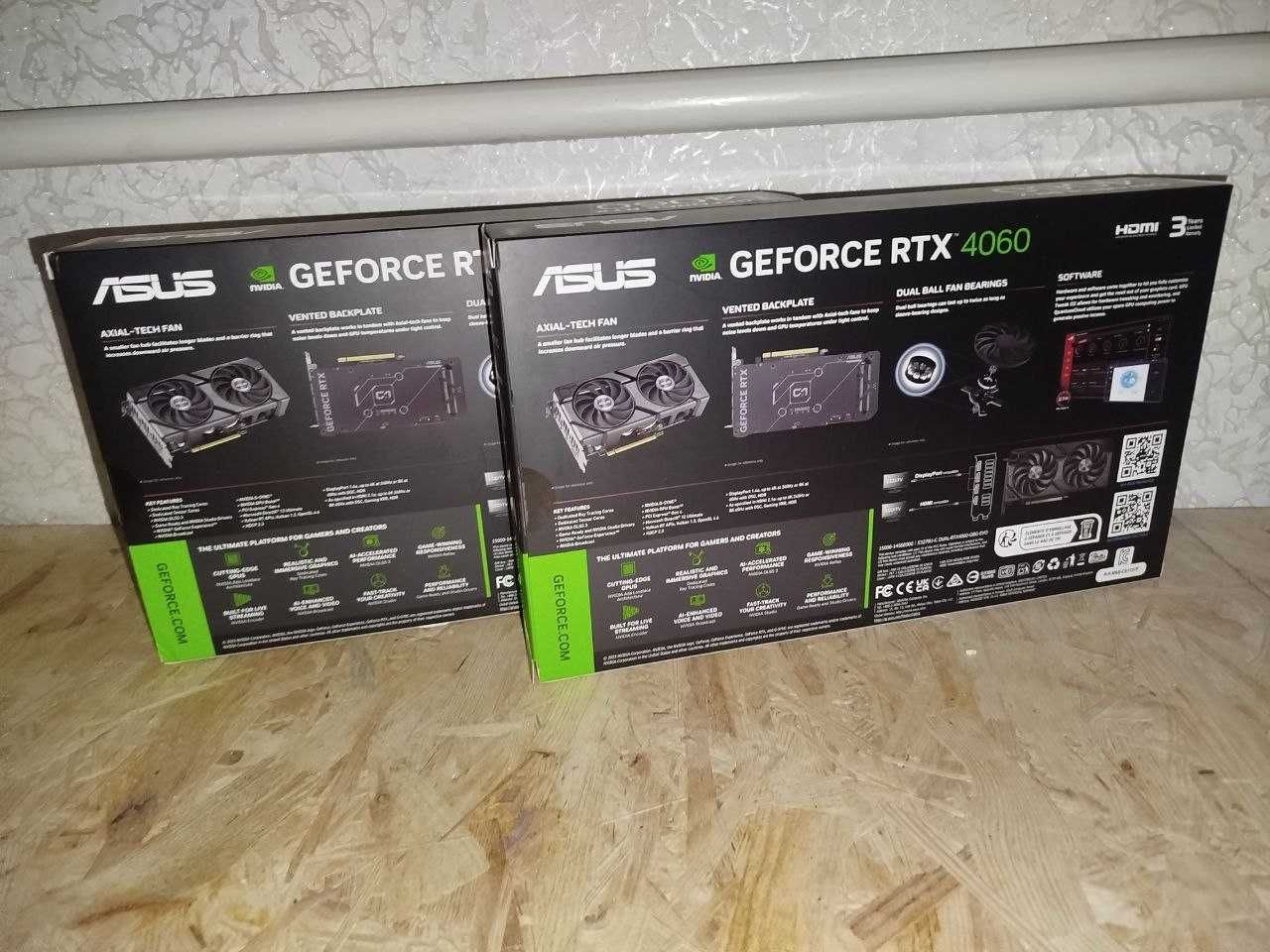 2 коробки від відеокарти GEFIRCE RTX 4060 ASUS
