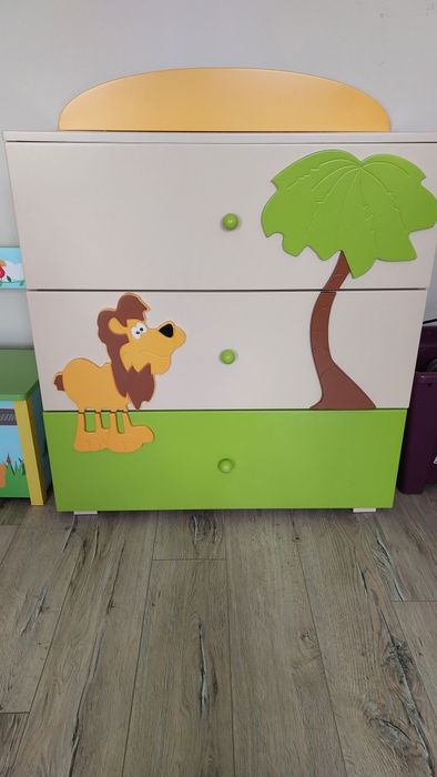 Meble dziecięce baggi africa łóżeczko + komoda