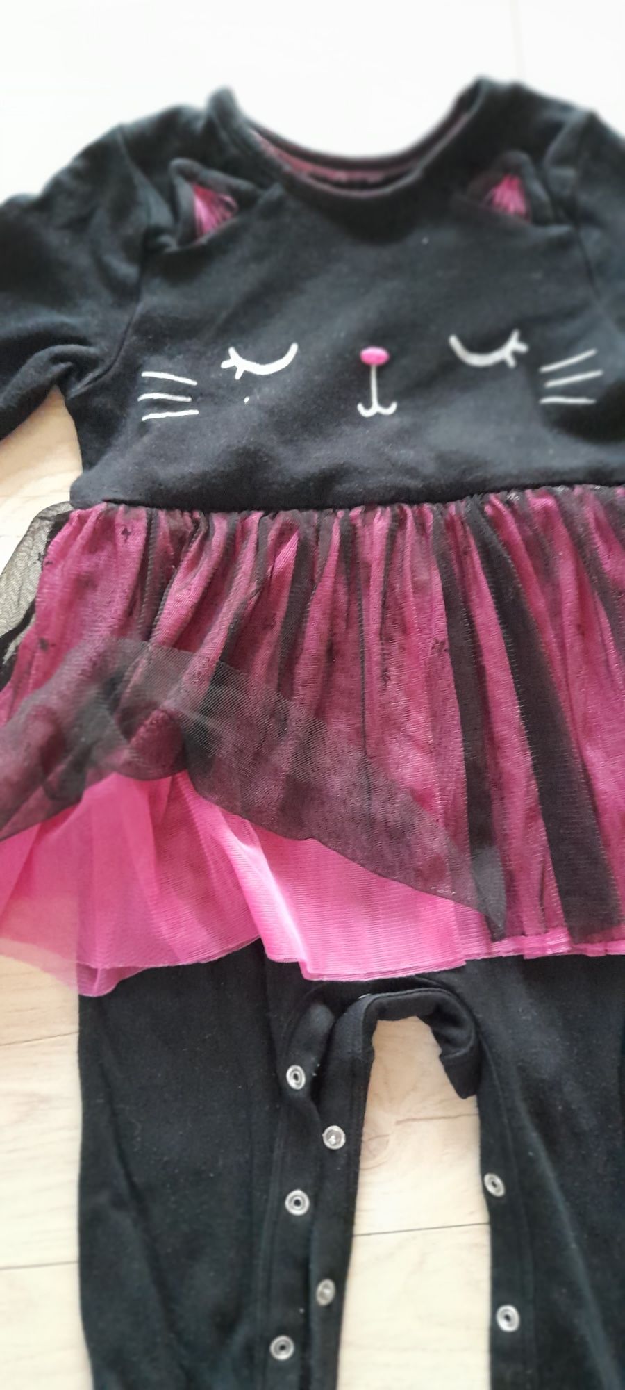 F&F pajacyk z tiulem kotek 9-12, 1 rok