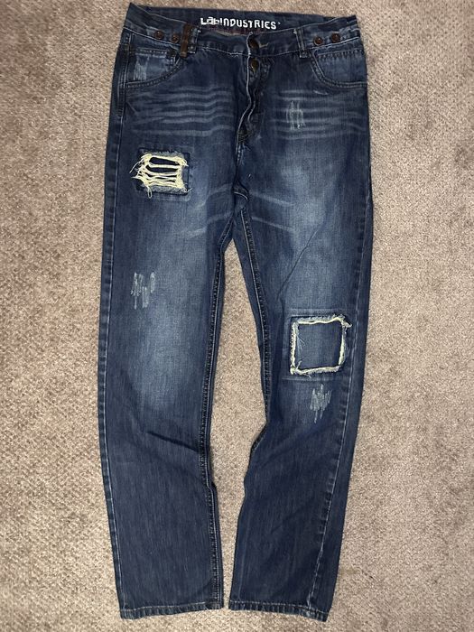 spodnie meskie jeansowe z przetarciami central cee