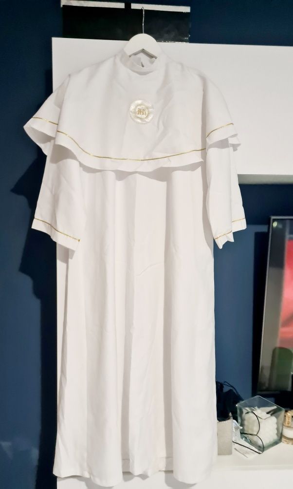 Alba komunijna - zadbana 120cm długość od karku