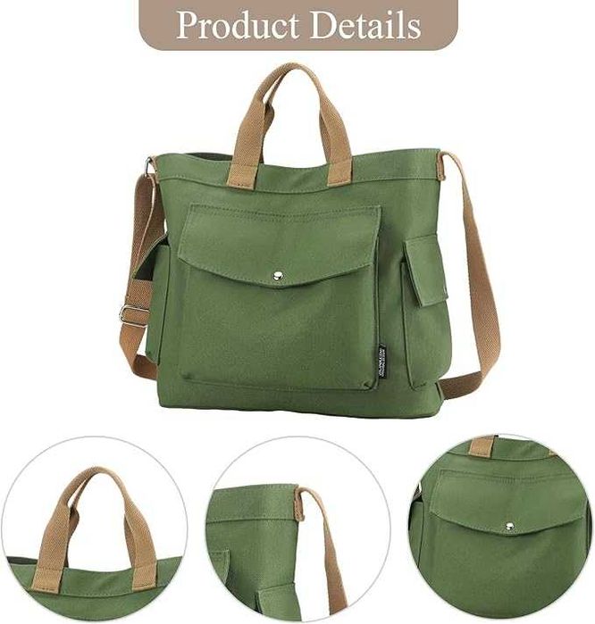 Damska torba na ramię z wieloma kieszeniami regulowany pasek