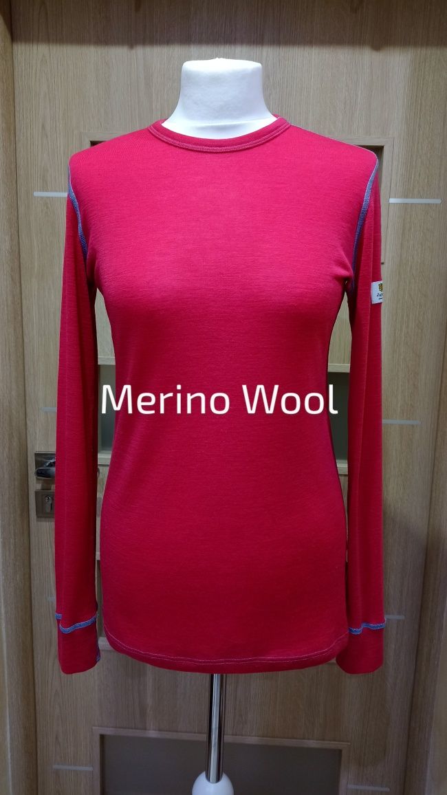 Śliczna bluzka koszulka termiczna wełniana, Merino Wool wełna Janus L