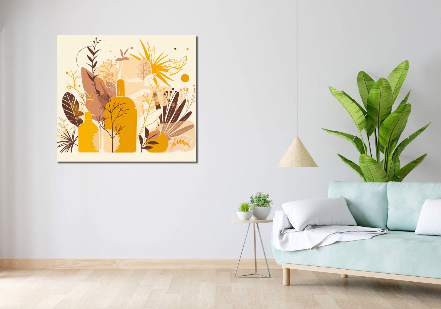 Obraz 100x90cm Złote Rośliny