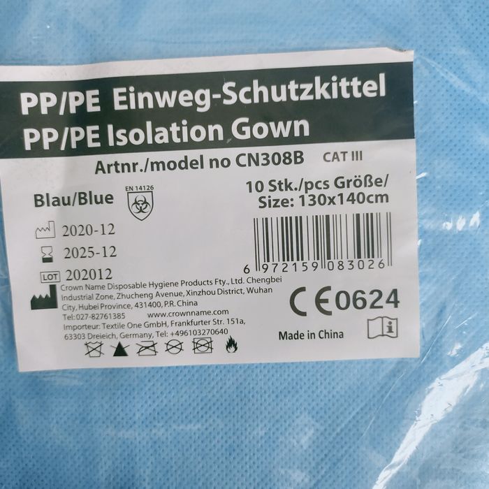 Халат одноразовий для лікарні, салону краси, ремонту