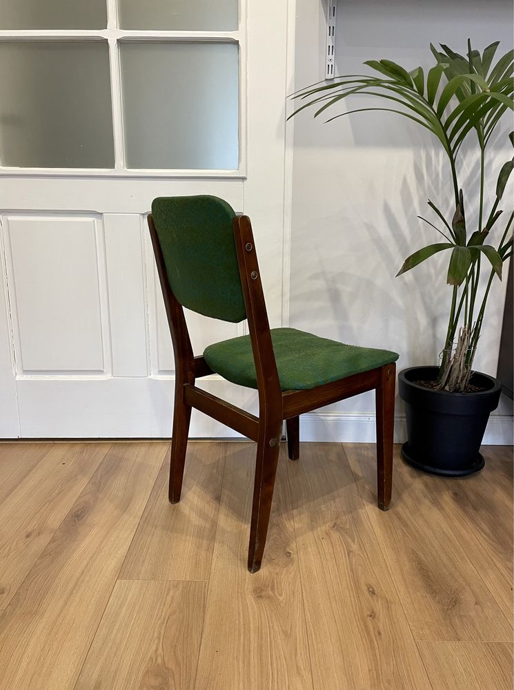 Drewniane Krzesło tapicerowane PRL Typ 200-235 retro vintage