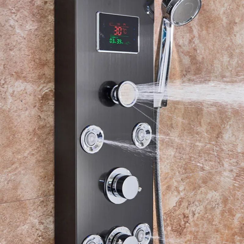 Panel prysznicowy z hydromasażem czarny LED