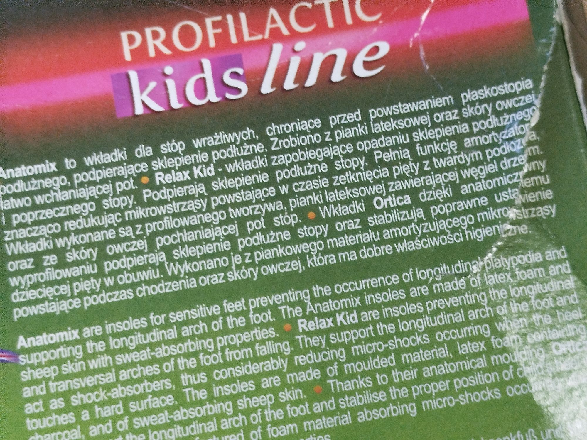 Wkładki profilaktyczne dla dzieci r29 (A5)