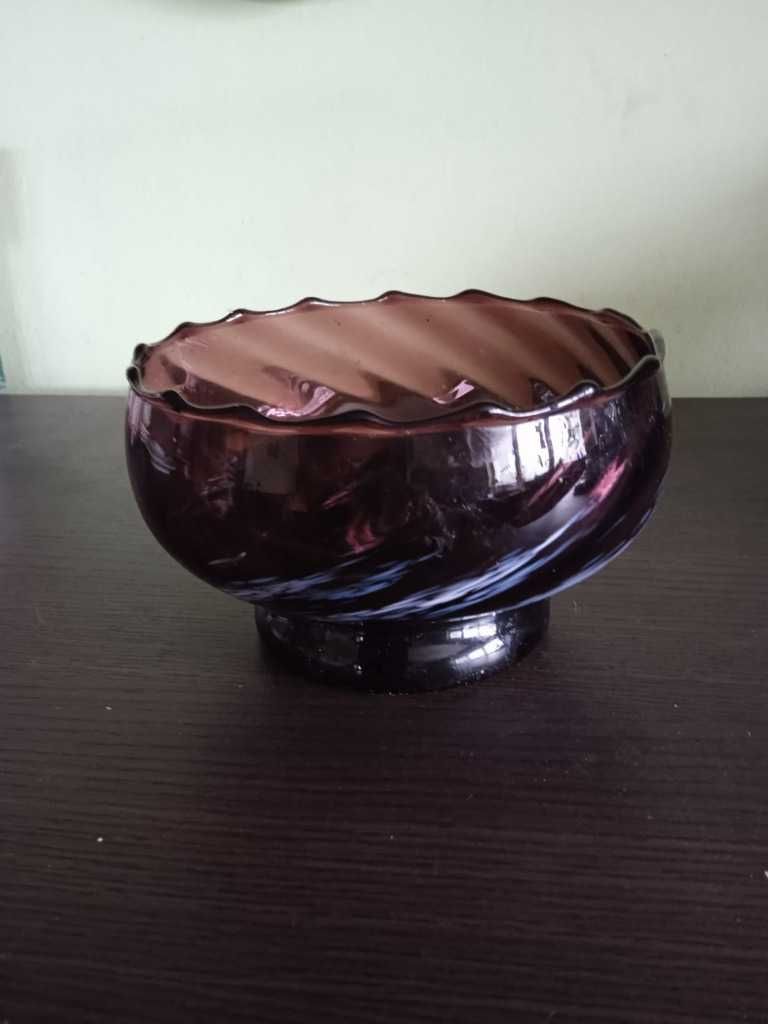 salaterka szklana fioletowa 16cm