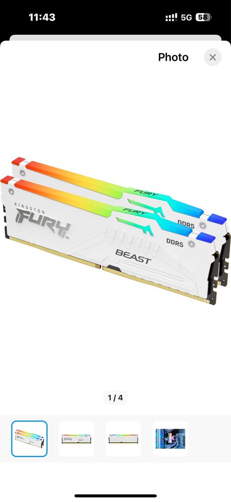 Kingston Fury Beast 32 Gb DDR5 6000Hz