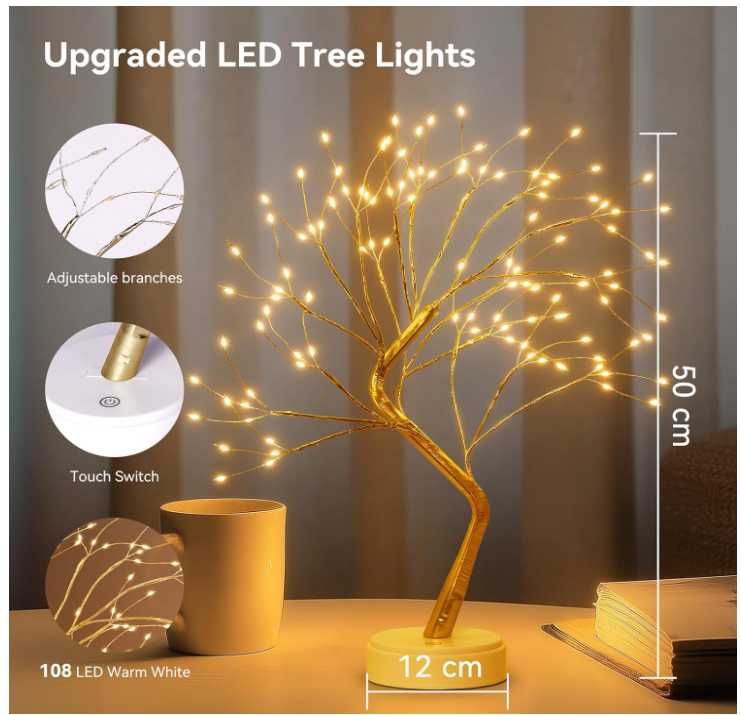 Dekoracyjne drzewko ozdobne z oświetleniem LED 108 diod 50cm RECHOO