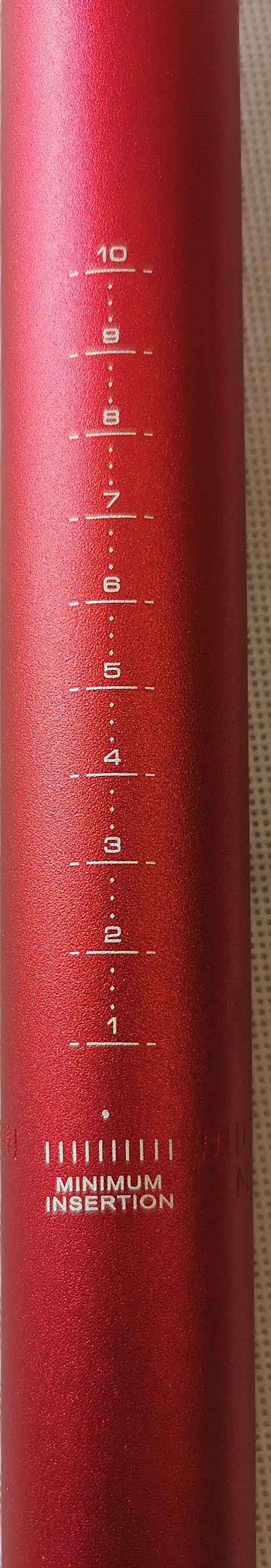 FMXTR Sztyca Aluminiowa 30,9 x 400mm Jarzmo na Dwie Śruby 315g RED