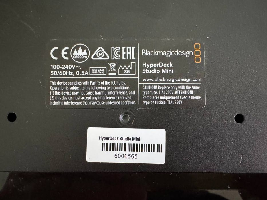 Відеорекордер blackmagic hyper deck studio mini