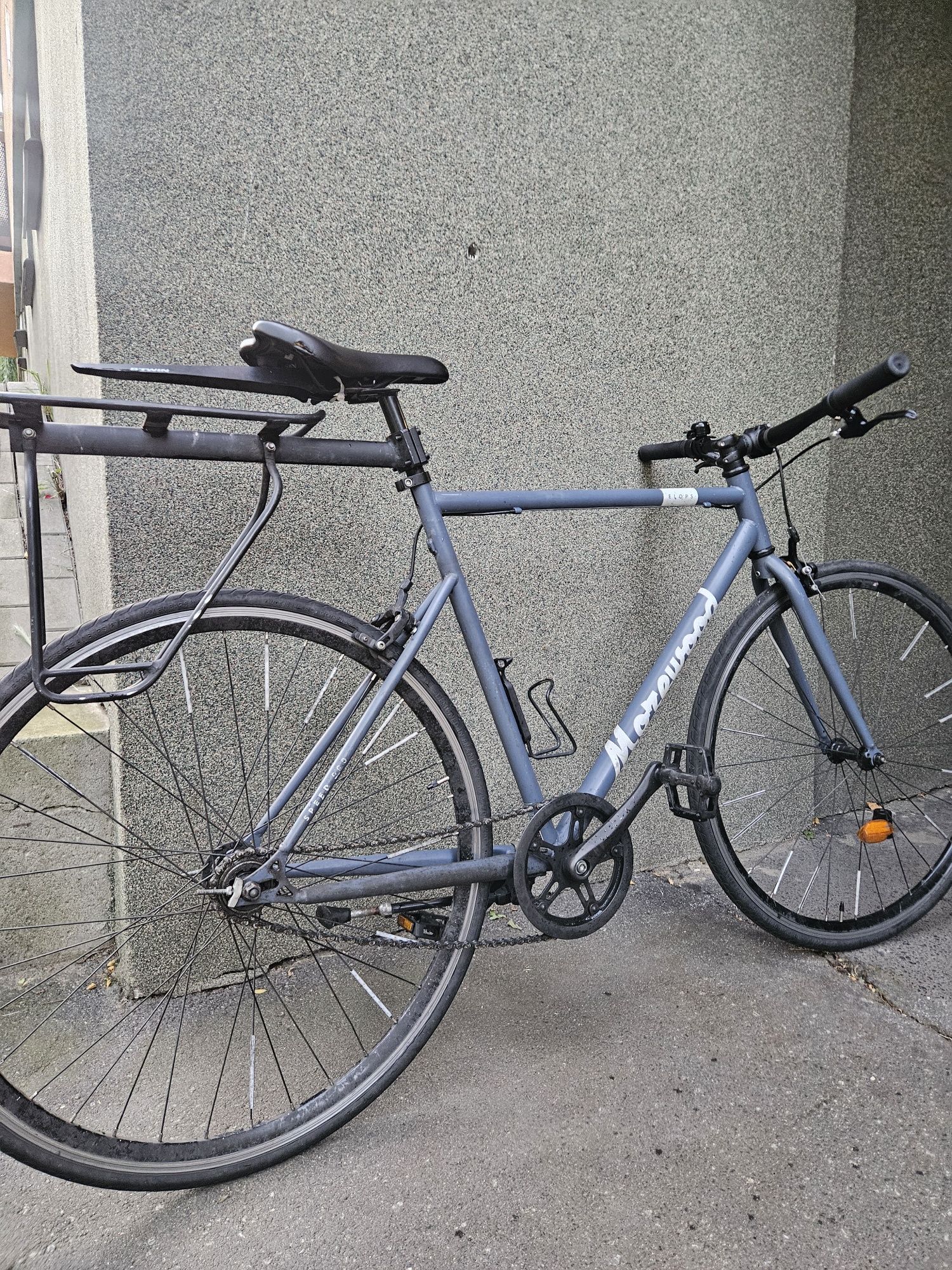 Rower szosowy elops 500 single speed jednobieg wolnobieg bagażnik
