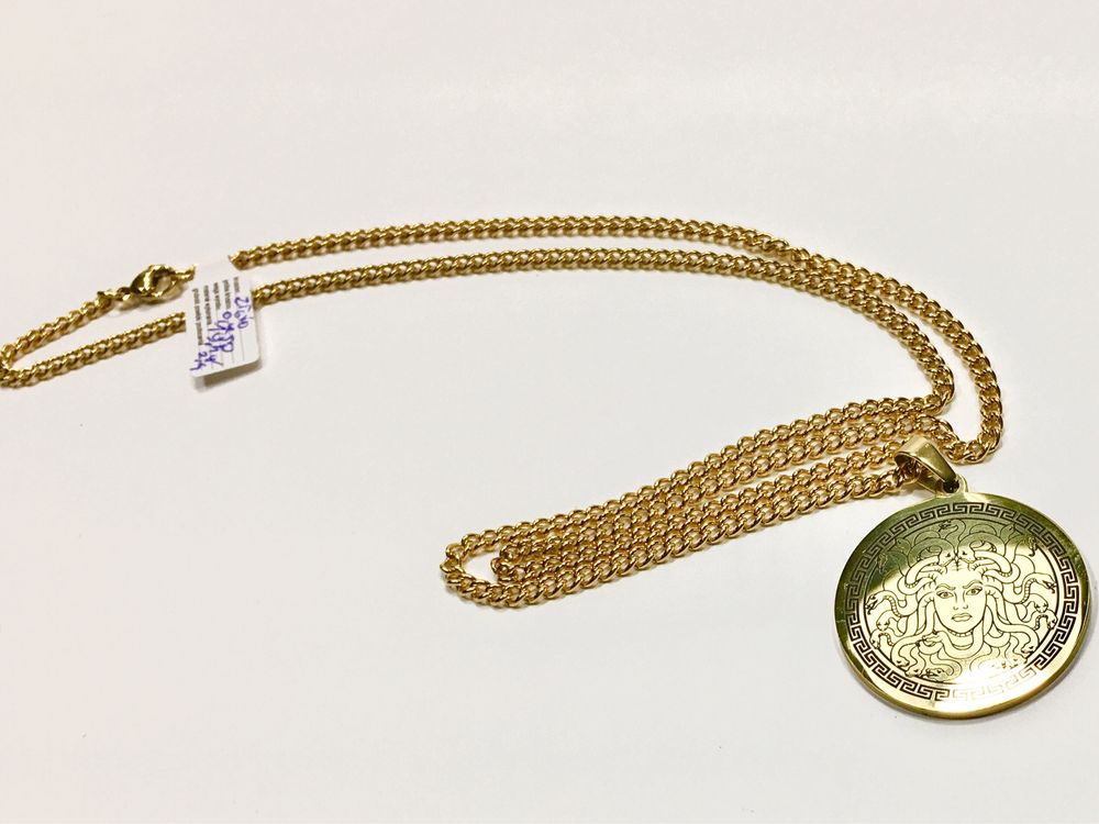 Złoty męski łańcuszek VERSACE•wybite próby pozłacany 18K 0,750