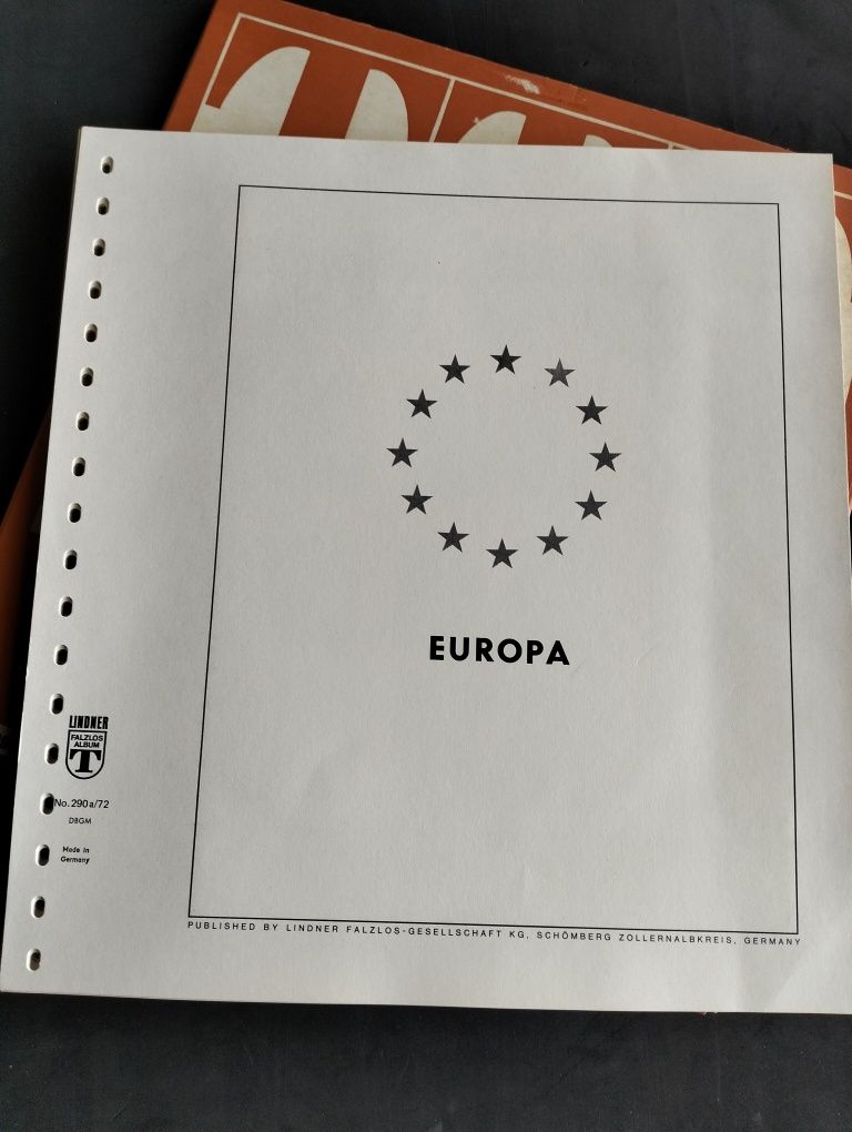 Selos temáticos Europa CEPT e folhas pré impressas Linder.