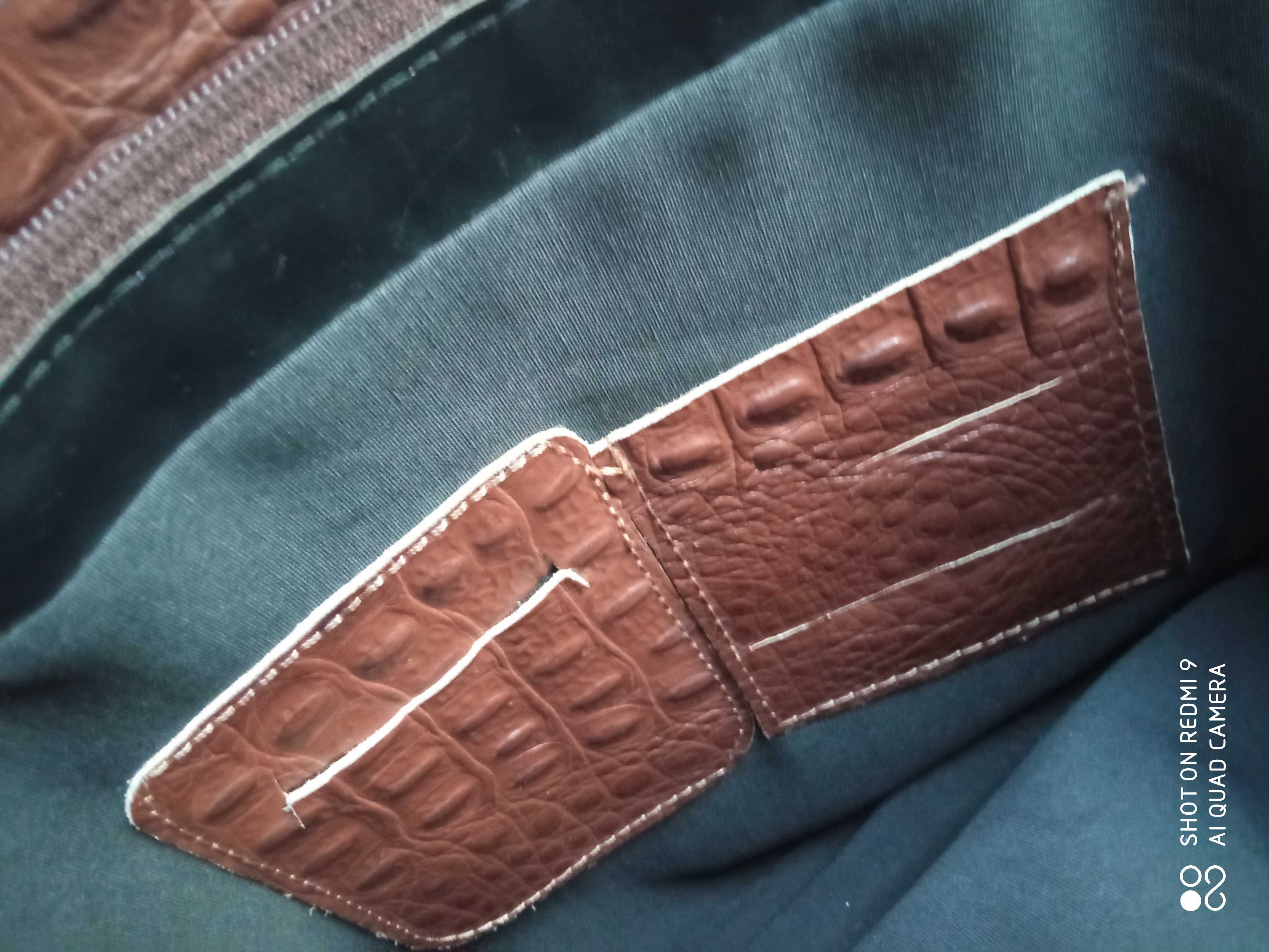 Genuine Leather torebka Italy skóra naturalna  kroko 29x40x9cm