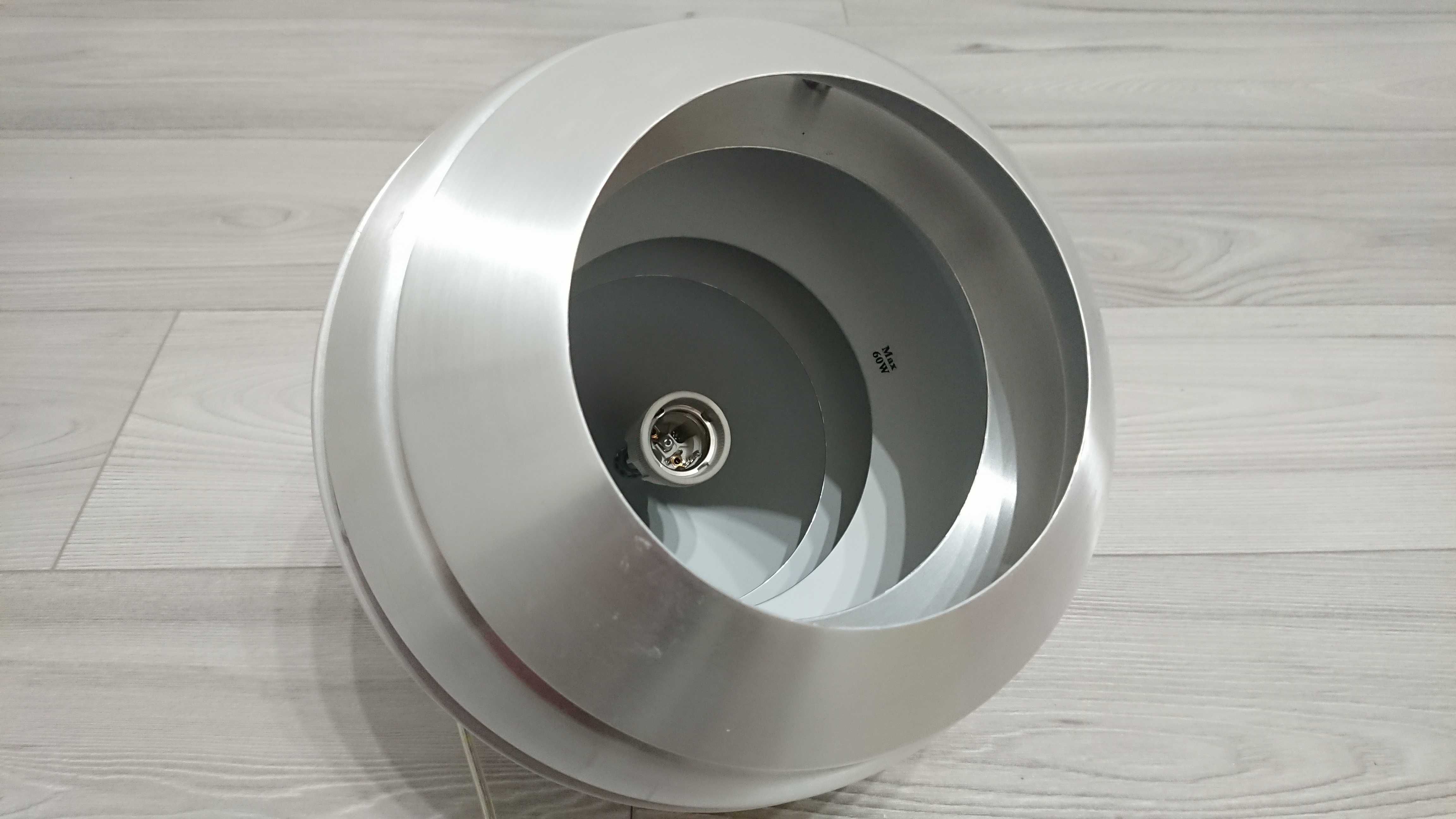lampa designerska kula loft srebrna