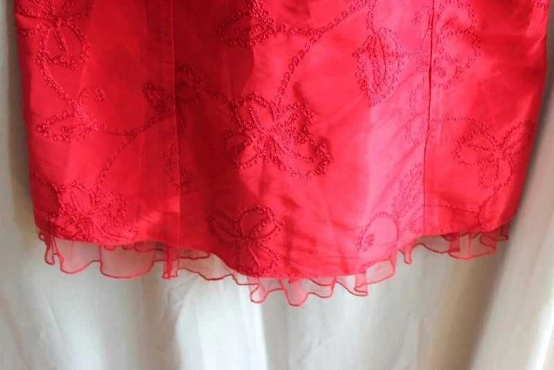 Czerwona sukienka mini wesele studniówka z wiązaniem  vintage retro