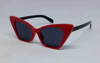 Yves Saint Laurent модные женские очки кошечки черные в красной оправе