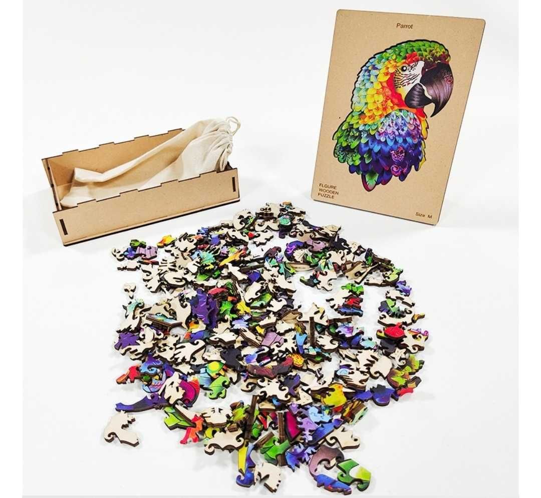 Puzzle drewniane 3d dla dorosłych papuga A3,