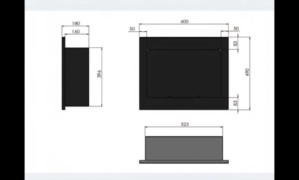 Biokominek SIMPLE fire FRAME 600 czarny