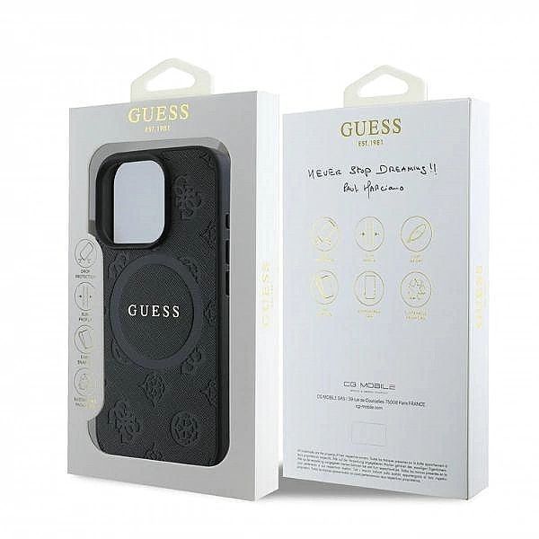 Etui Guess Saffiano Peony Classic Logo MagSafe na iPhone 16 Pro Max -