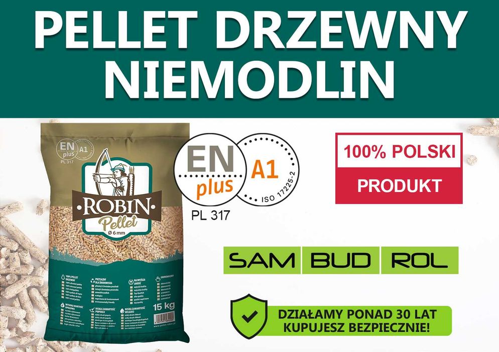 Pellet drzewny NIEMODLIN, certyfikat A1 ENplus, TRANSPORT