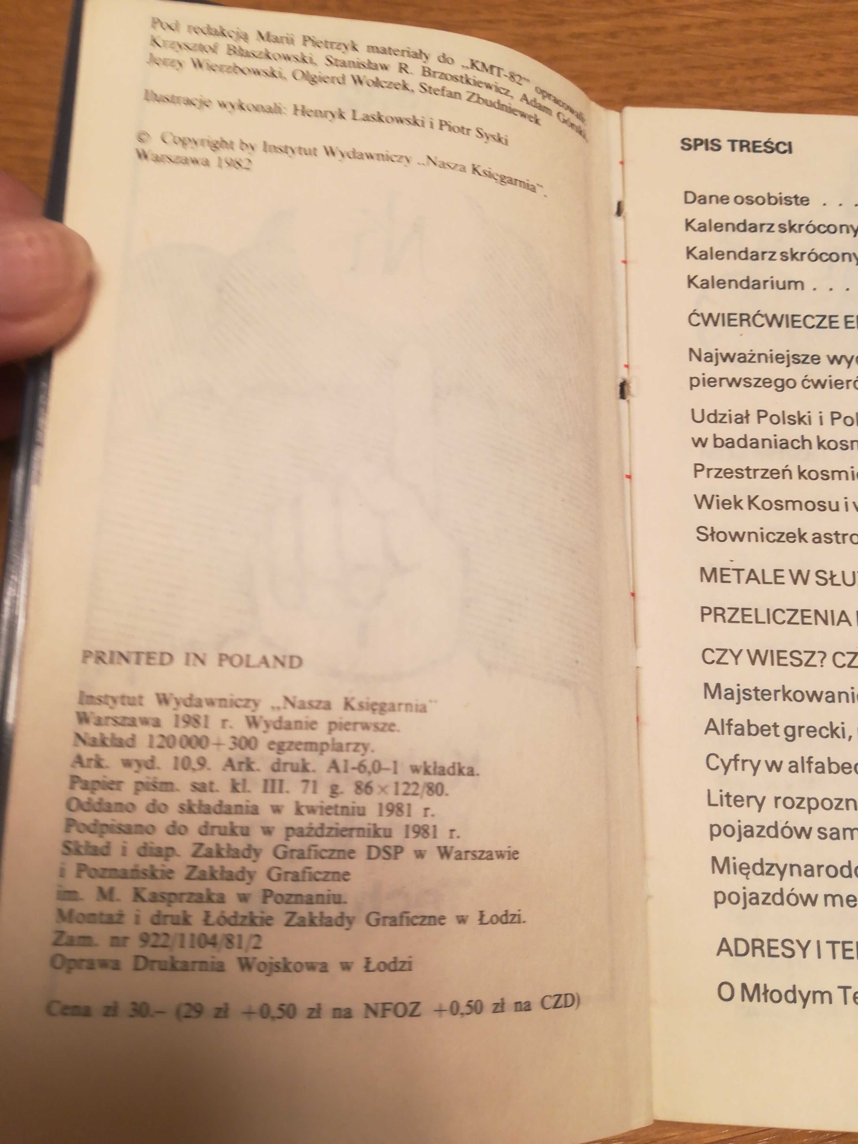 Kalendarz Młodego Technika z 1982r. PRL