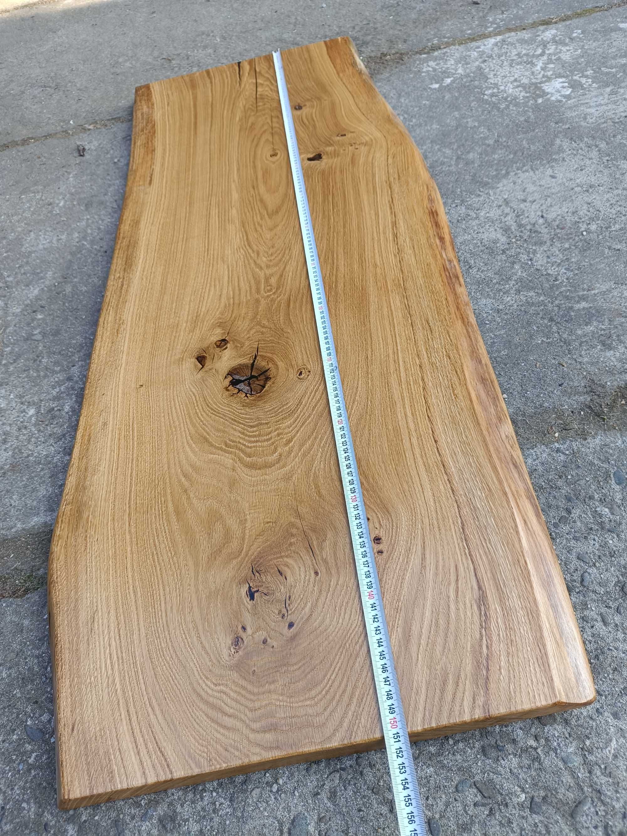Blat dębowy pod umywalkę , Live Edge dekoracja do wnętrz monolit