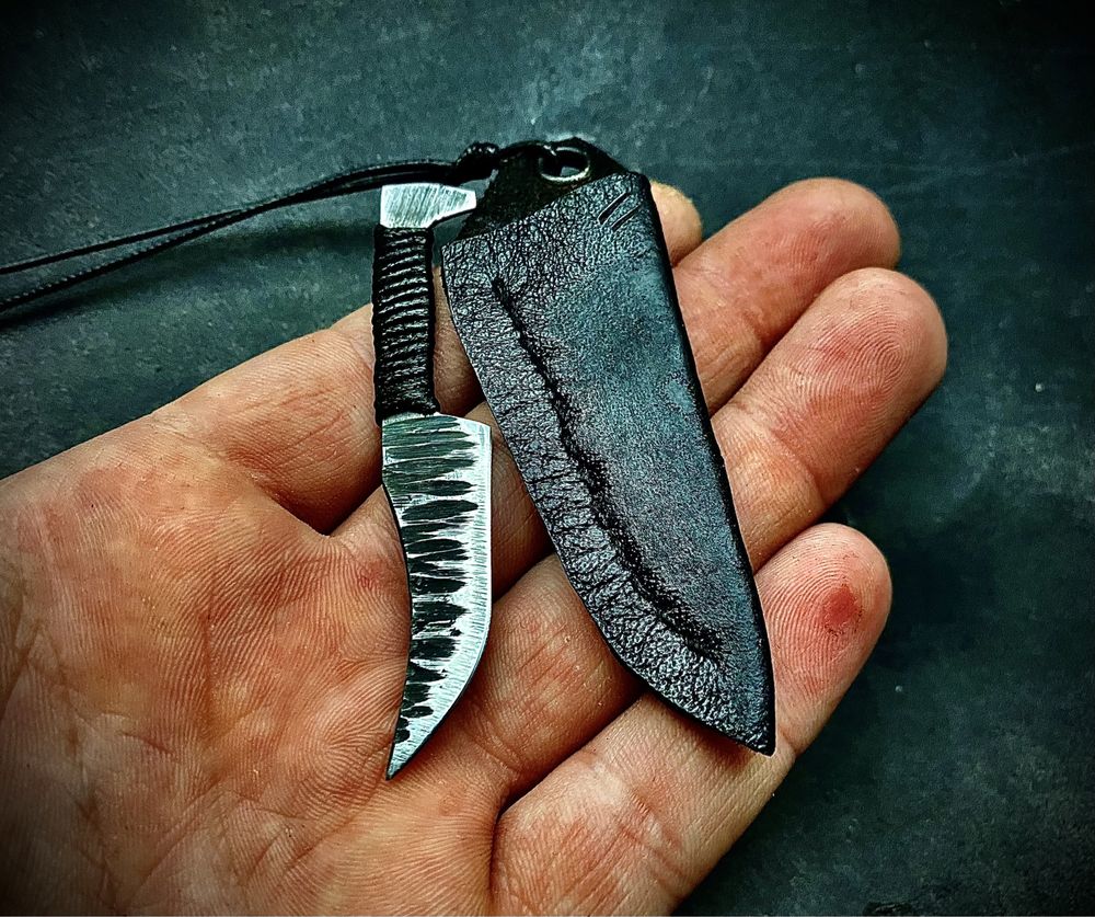 Ręcznie Zrobiony Mini Nożyk Naszyjnik Neck Knife EDC