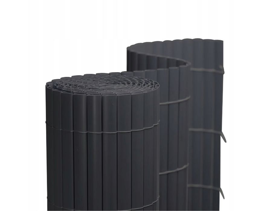 Zestaw Antracyt mata balkonowa PVC osłona na taras balkon 300x140 cm