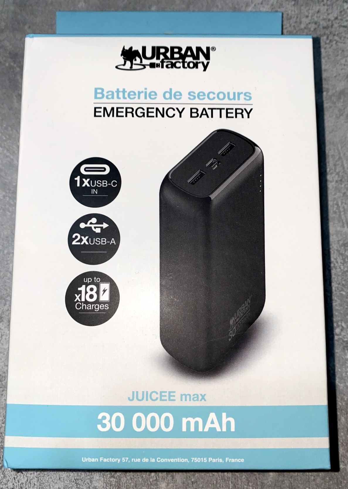 Якісний Power Bank Urban Factory 30 000 mAh