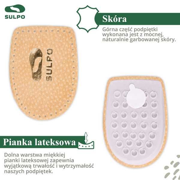 SKÓRZANE podpiętki 2pary 35-41 do butów SULPO s249