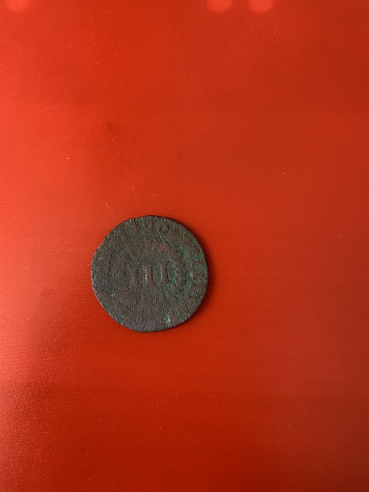 Moeda de cobre antiga: 1720 III Réis Portugal