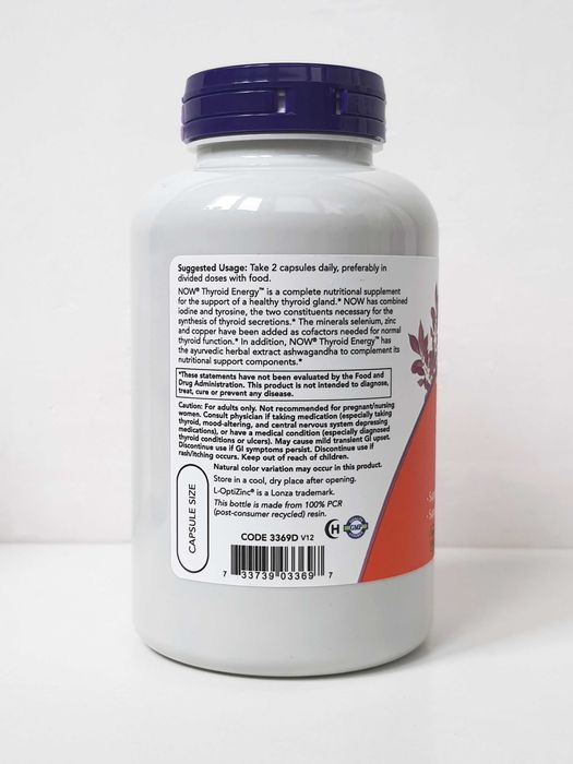 Підтримка щитовидної залози Now Foods Thyroid Energy, 90/180 капсул