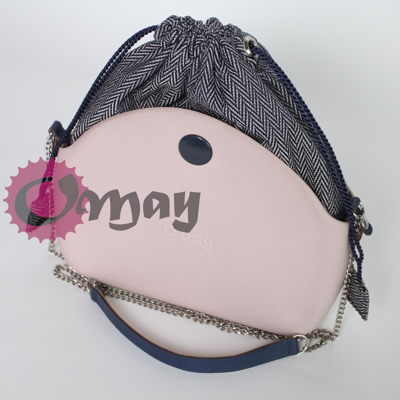 Granatowy organizer OBAG MOON LIGHT worek jodełka 2 kieszenie OMAY