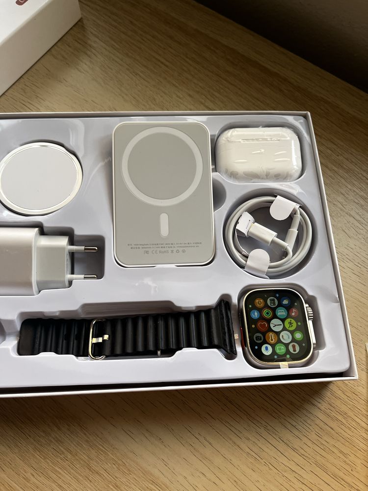 Kit 6 em 1 para iPhone / PowerBank Magsafe / Inpods Pro / Smartwatch