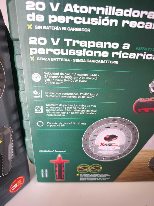 Kit essencial 20v Parkside