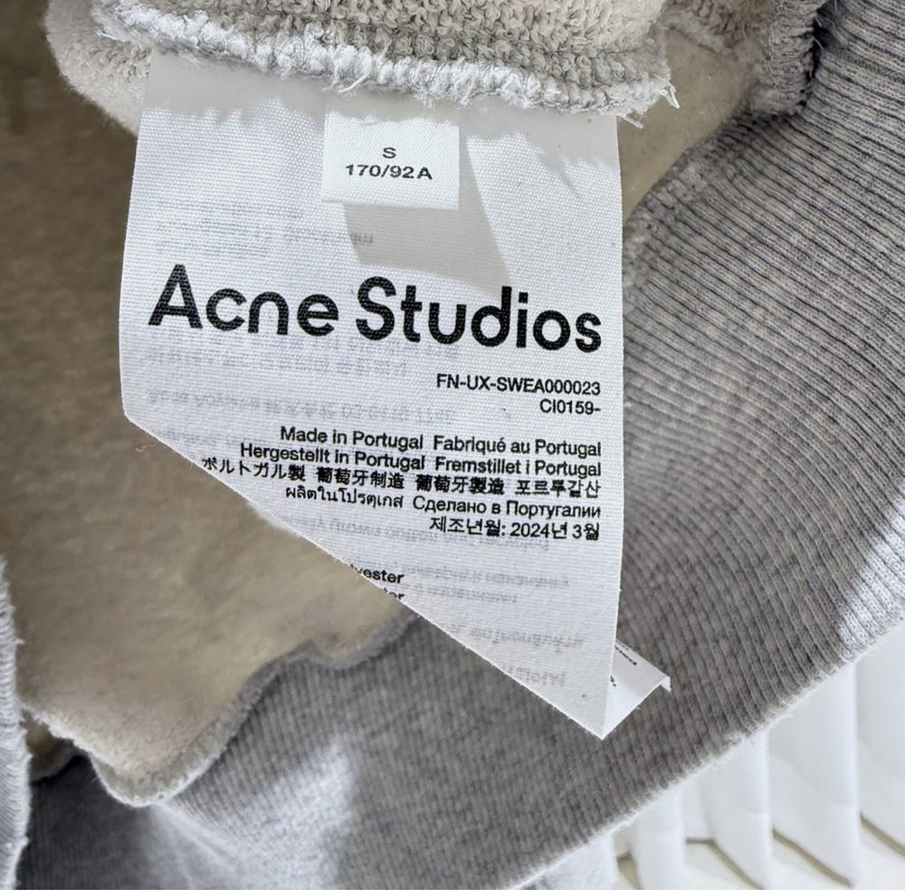 ‼️БЕЗ ПЕРЕДОПЛАТИ/ Сіре Худі Acne/ Acne Studios/ Кофта Акне/Репресент