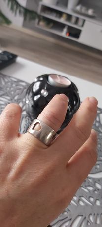 Szeroki pierścionek obrączka srebro