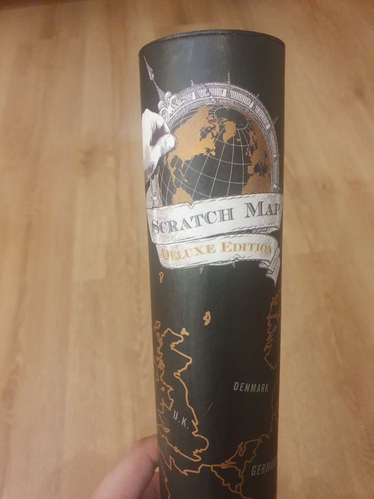 Mapa świata do zdrapywania, scratch map deluxe edition, hunting geek
